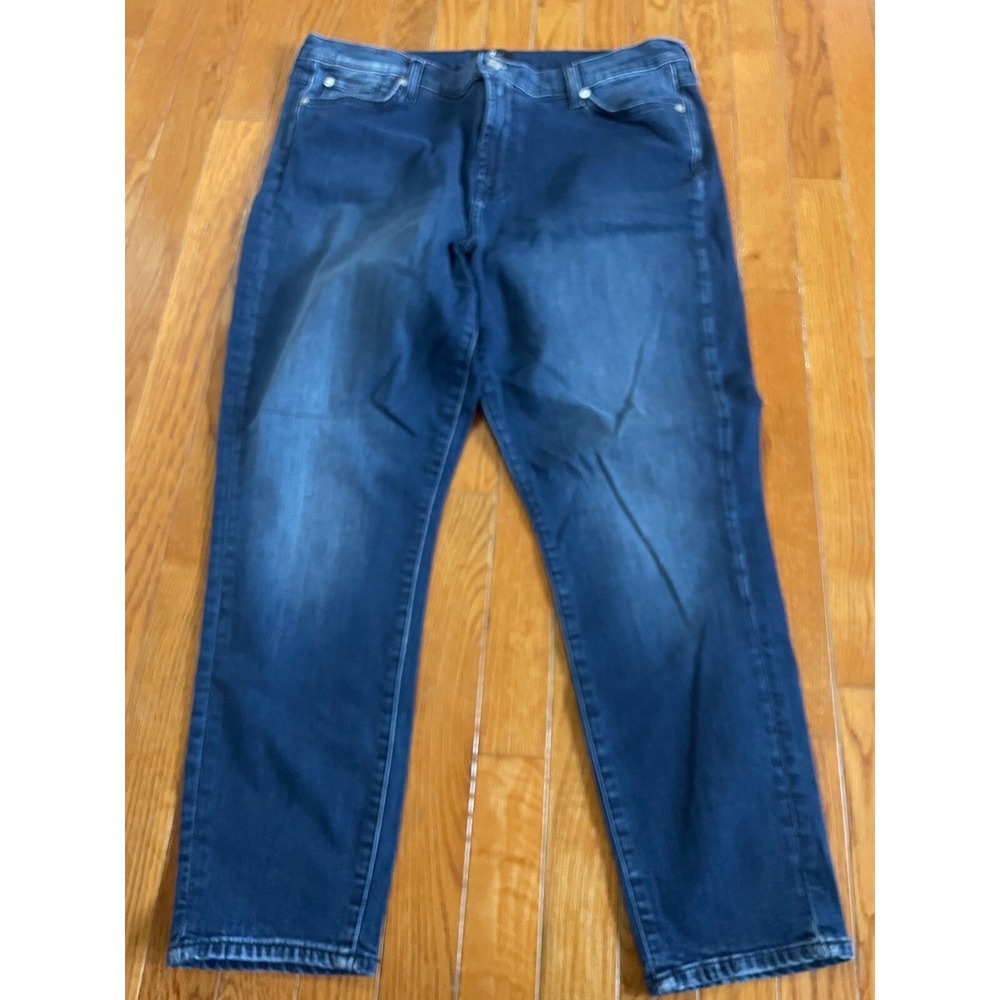 7 For All Mankind Jeans Mens 34x26 Blue Denim Mid Rise Straight Stretch Zip‎ Fly
